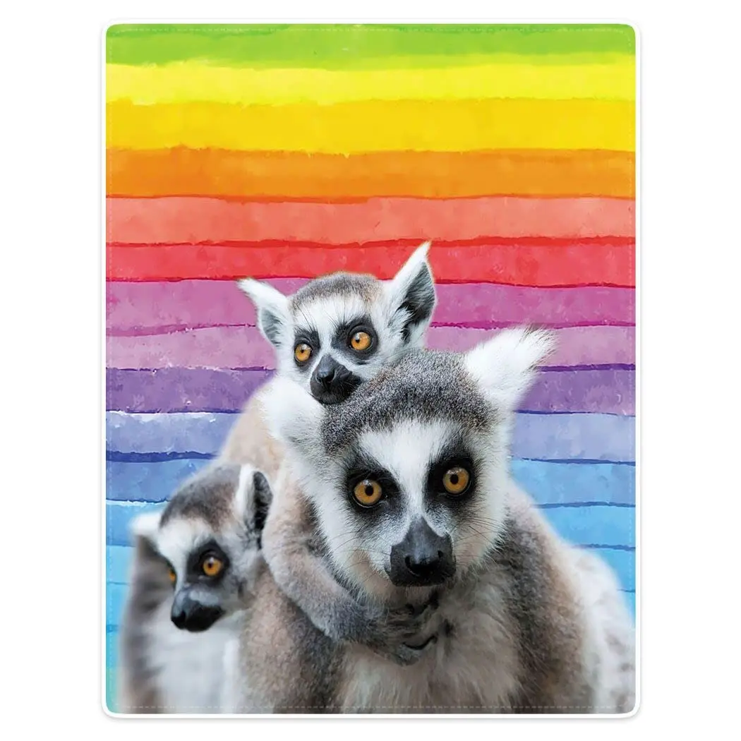 

Travelling Camping for Kid Adult Home Gifts Flannel Fleece Cute Lemurs Soft Throw Blanket Lightweight Blanket for Couch Bed Sofa