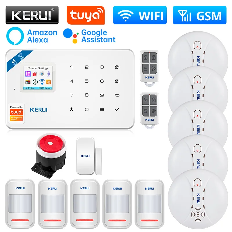 KERUI W181 Smart Home WIFI GSM Tuya Security Alarm System With Door Window Sensor Security Burglar Motion Detector Kit