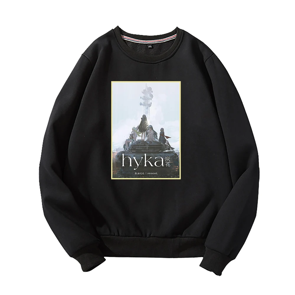 

2022 hyka reoenl 2D Print O-Neck Sweatshirt Harajuku Round Collar 14