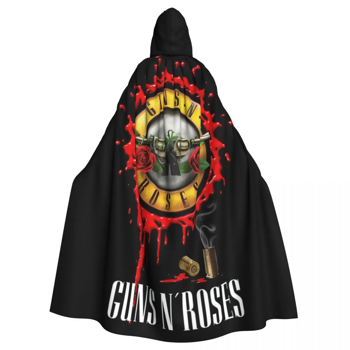 

Classic Rock Bands Guns And Roses Hooded Cloak Halloween Party Cosplay Woman Men Adult Long Witchcraft Robe Hood