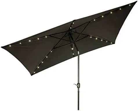 

Solar Powered LED Lighted Umbrella, 10' x 6.5', Tan Mini umbrella On cloud shoes for men Umbrella corporation Umbrella Raincoat