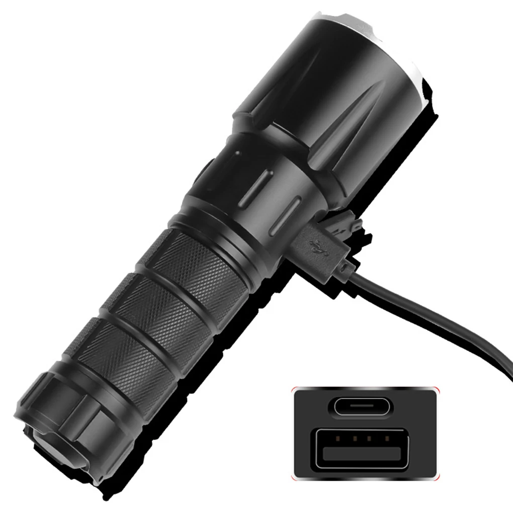 

Фонарик, перезаряжаемый через USB, удобный супер яркий ручной фонарик, маленькая лампа, для рыбалки, охоты, кемпинга, улицы, дома