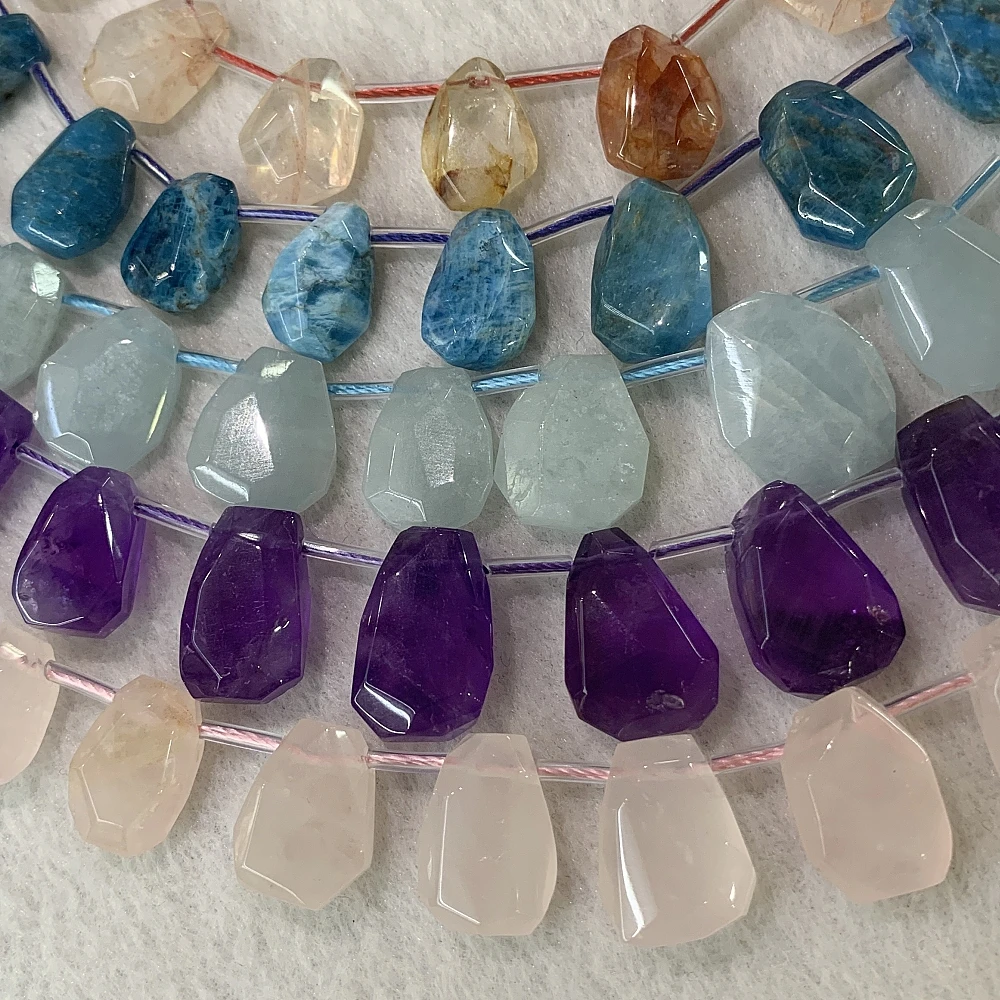 Ожерелье из натурального камня ограненный аметист аквамарин цитрин бриллианты