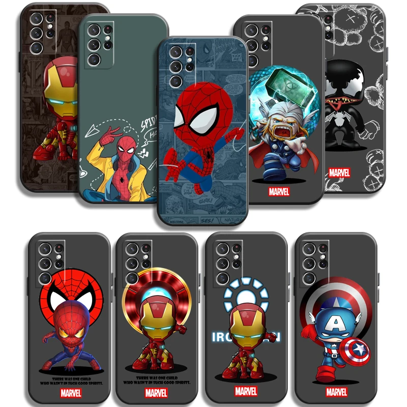 

Marvel Spiderman Iron Man Phone Cases For Samsung Galaxy S20 FE S20 Lite S8 Plus S9 Plus S10 S10E S10 Lite M11 M12 Funda Coque