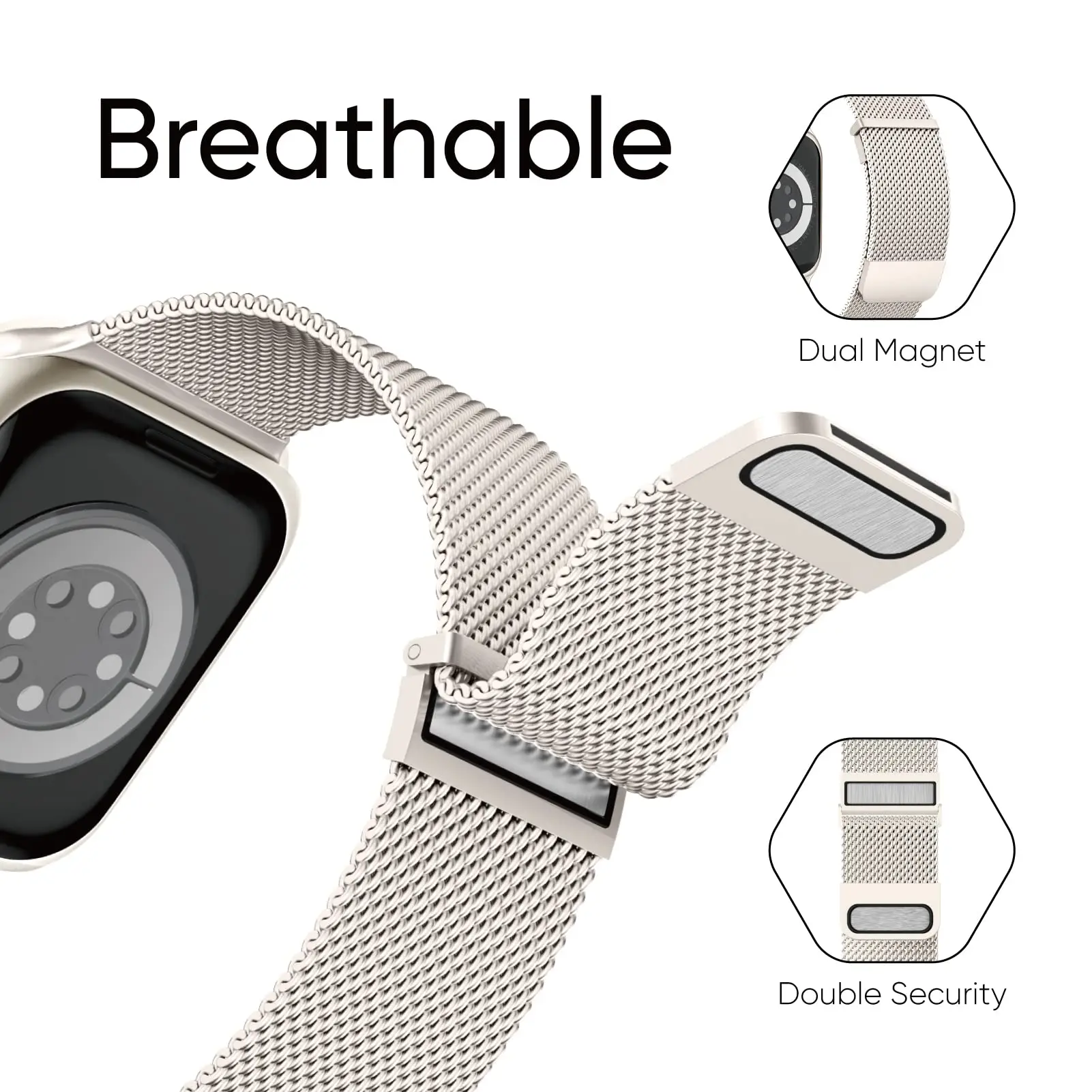 

Ремешок Магнитный из нержавеющей стали для IWatch, совместим с Apple Watch Band 38 мм 40 мм 41 мм 42 мм 44 мм 45 мм 49 мм