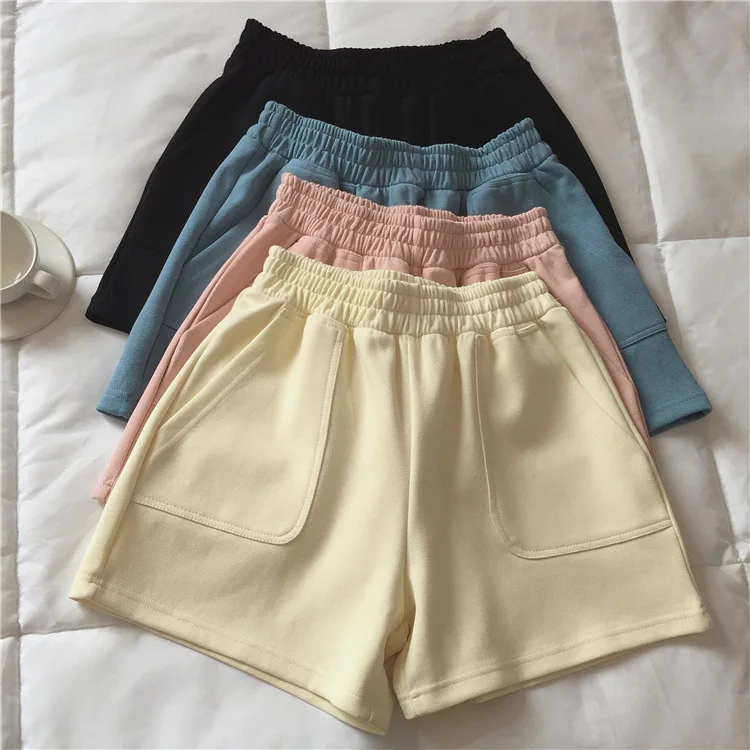 Yasuk Spring Summer Fashion Sporty Casual High Waist Slim Loose Shorts Pants Sweet Cool Girl Soft Solid Versatile 2Pcs