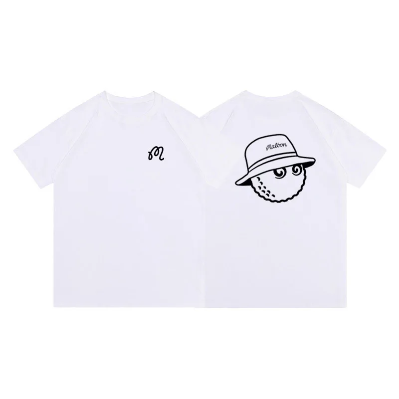 

2023 Golf Wear Golf T-Shirt Men's Summer Cotton Top Galf Essential Script Logo Bucket Hat Short Sleeve Malbon Golf Clothing