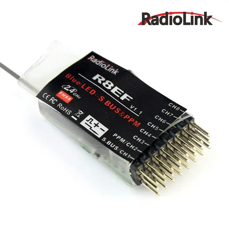 

Радиоприемник R8EF 24G 8CH FHSS 8 каналов для T8FB поддержка SBUS PPM PWM