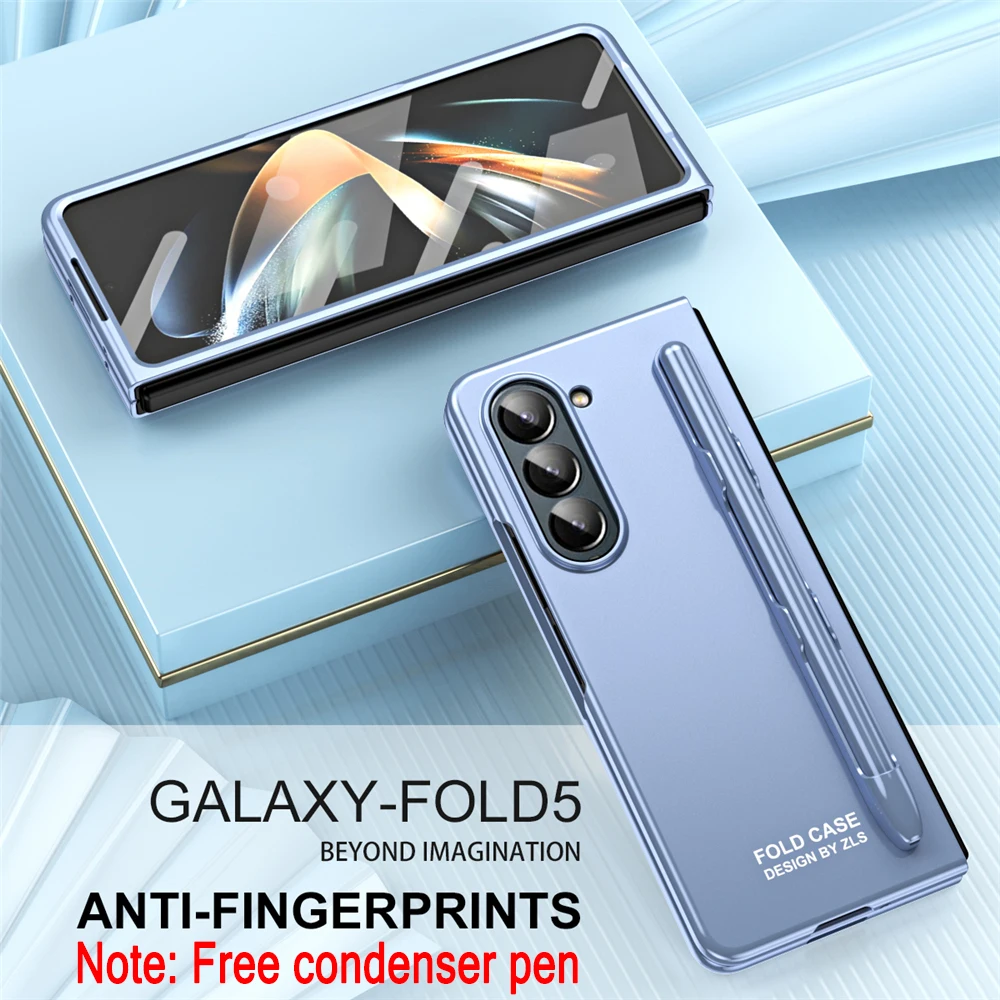 

Luxury Ultra-thin With S Pen Phone Case For Samsung Galaxy Z Fold 5 5G Cover Camera Screen Protection Shockproof Coque Fundas