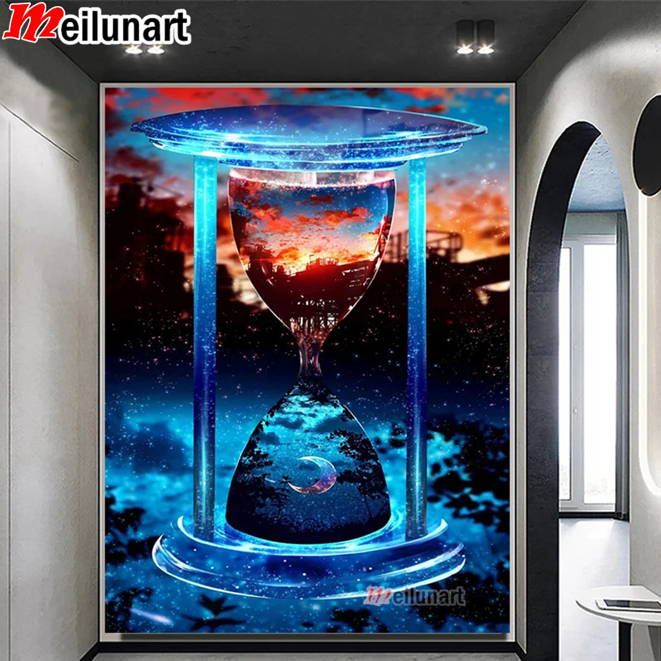 5d алмазная живопись, Новое поступление, песочные часы, алмазная живопись, пейзаж, ночной город, вышивка крестиком, мозаика, домашний декор, ...