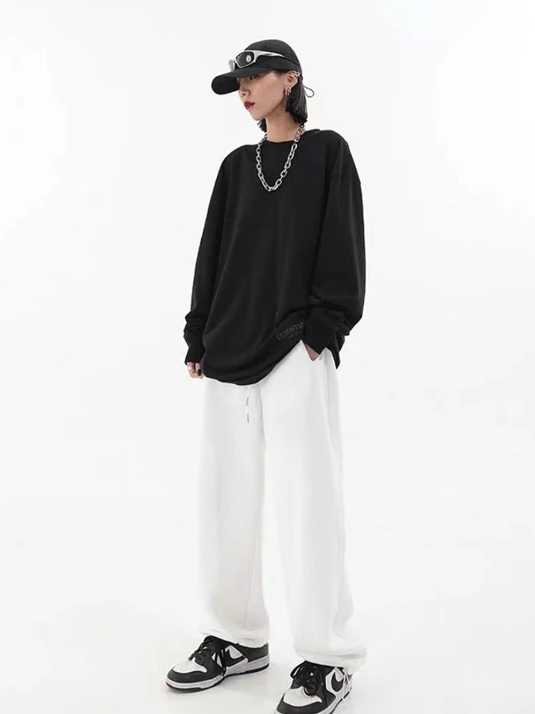 Женские однотонные спортивные брюки для бега женские мешковатые шикарные