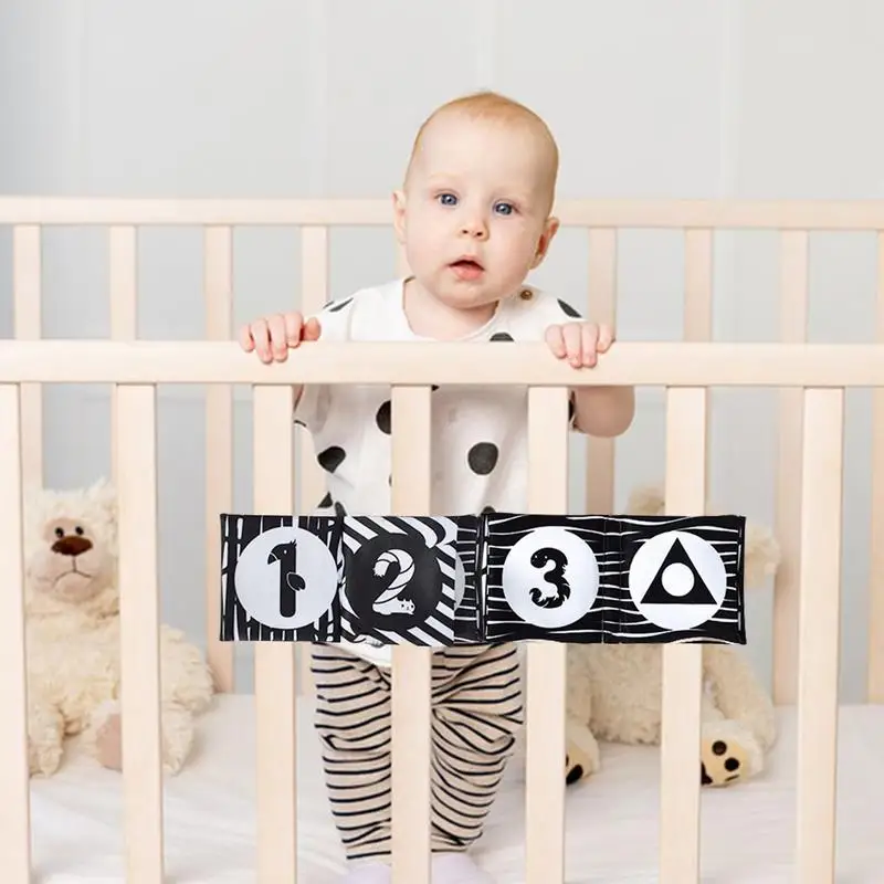 Детская мягкая книга для занятий черно-белые книги из ткани ванной портативная