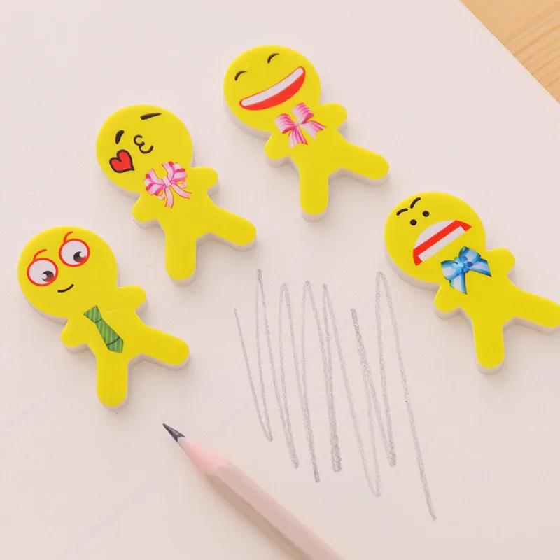 20 Pcs Smiley Face Pencil Erasers Eraser Toys Party Favors Prizes Carnival School Office Student Child Pencil Drawing Eraser