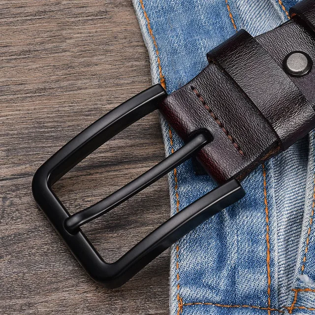 3.8CM Genuine Leather Men's Belt for Men Business Fashion Luxury Retro High Quality Cow Skin Brand Designer Jeans Strap Man 2