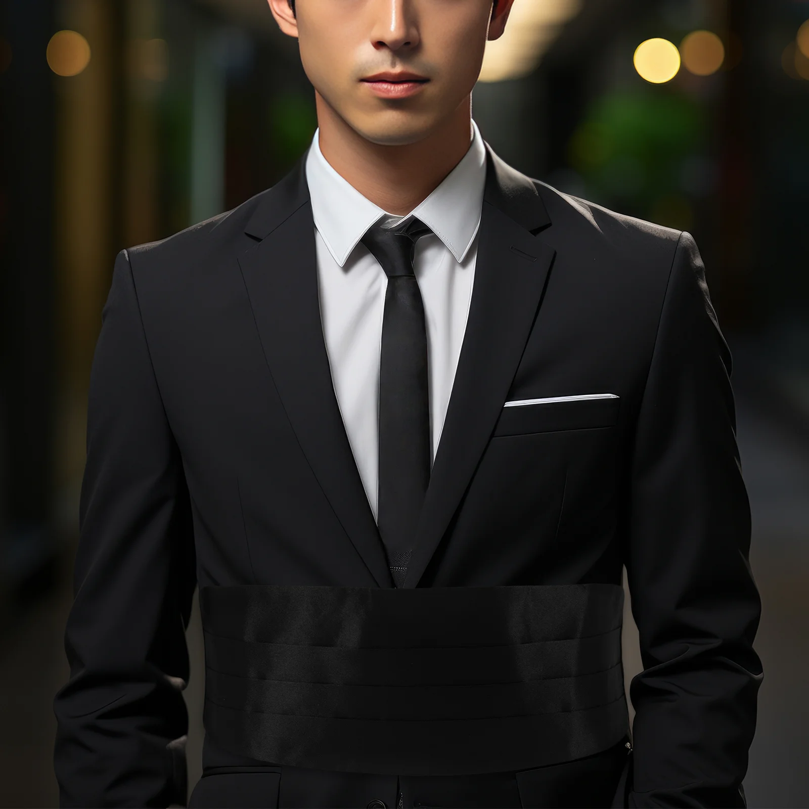 

Мужская модель, женская модель, смокинг, поясная лента, мужской костюм