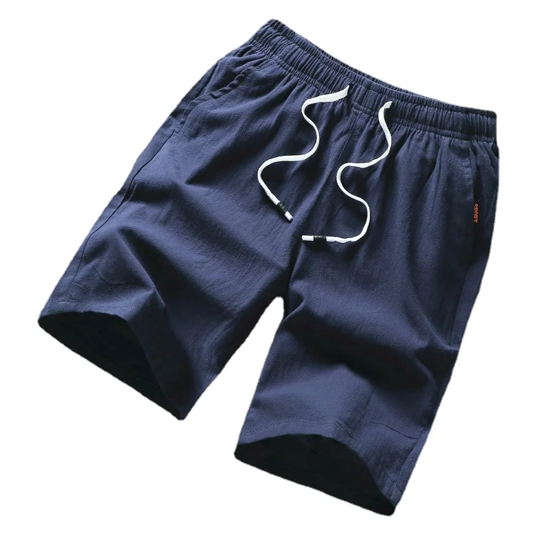 

2023 Summer Men's Shorts Cotton Linen Beachwear Casual Versatile Shorts