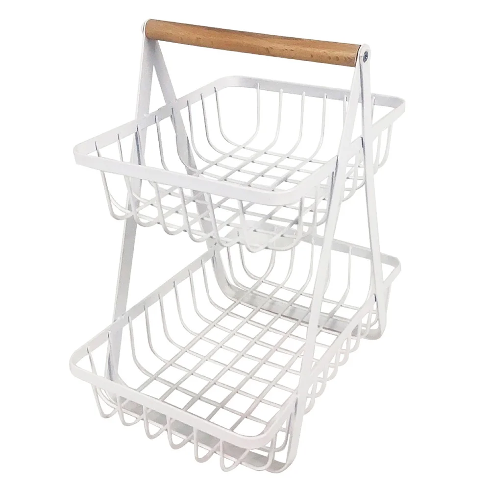 

1Pc Double-layer Kitchen Drain Basket Fruit Vegetable Storage Basket (White)