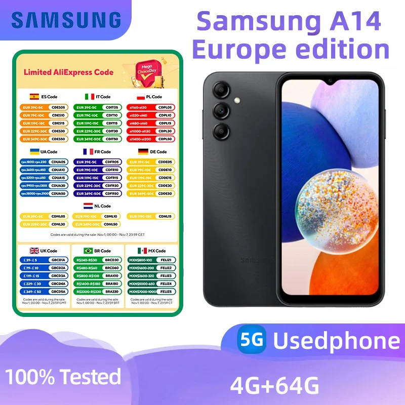 Смартфон Samsung Galaxy A14 5G 4/64ГБ global б/у