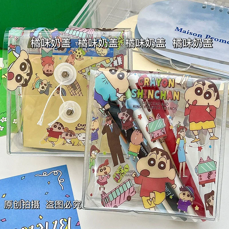 

Kawaii Crayon Shin-chan Card Bag Cartoon Cute Transparent PVC Data Line Portable Storage Bag Zero Purse Cartoon Toy Gift