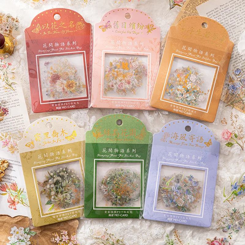 

30pcs Flower Story Series Decorative Stickers Stamping Plant Handbook Material Sticker Scrapbooking Label Diary Journal Planner