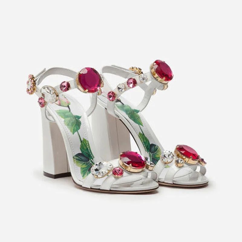 Женские кожаные босоножки с ремешком на щиколотке 10/ 6 см