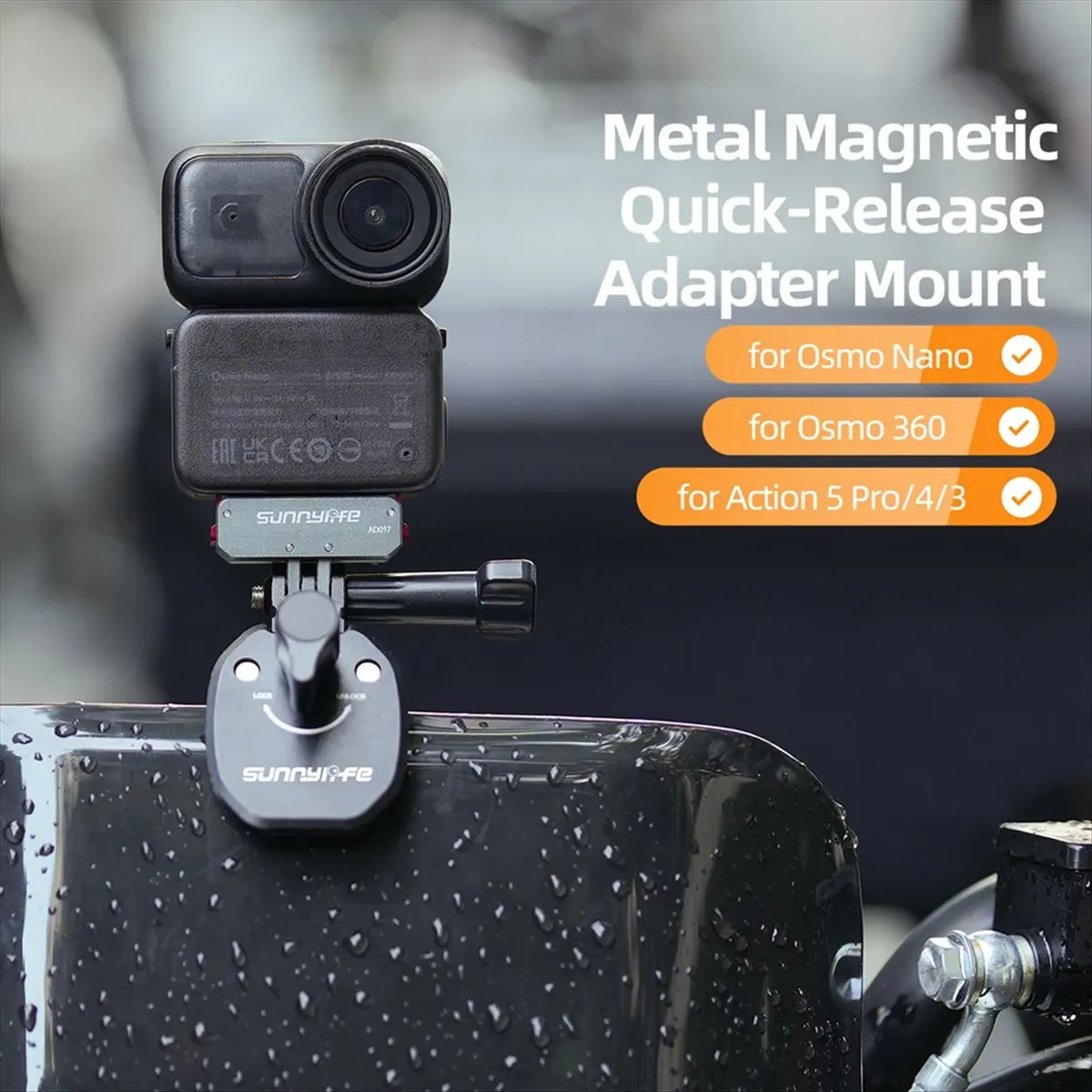 Фото Магнитное крепление-адаптер SUNNYLIFE N05R для DJI Osmo Nano, складное быстросъемное основание, адаптер для штатива, аксессуары №3
