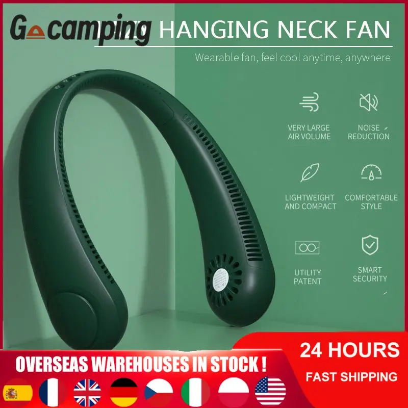 

New Mini Bladeless Fan Neck Fan 2400mAh USB Rechargeable Fan Mute Sports Fans For Home Outdoor Ventilador Portatil Abanicos