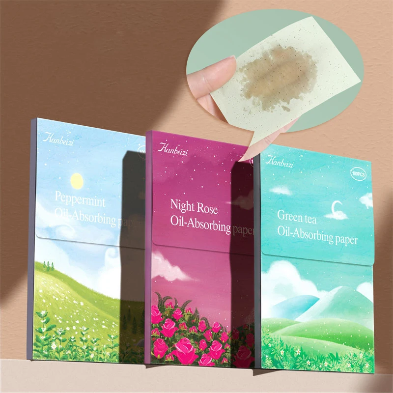 

200sheets Portable Face Oil Absorbent Paper Oil Control Wipes Oil Blotting Sheets Matting Tissue Beauty Makeup Face Clean Paper