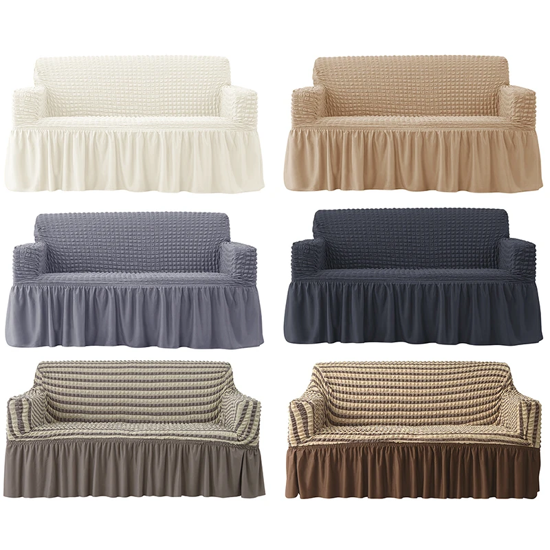 

Клетчатый чехол Seersucker для дивана в гостиную, растягивающийся чехол для дивана, чехол для домашнего кресла, 1/2/3/4, чехол для углового дивана