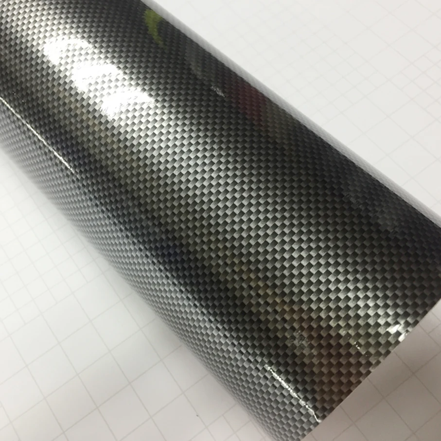 Высококачественная желтая 2D карбоновая виниловая черная глянцевая квадратная