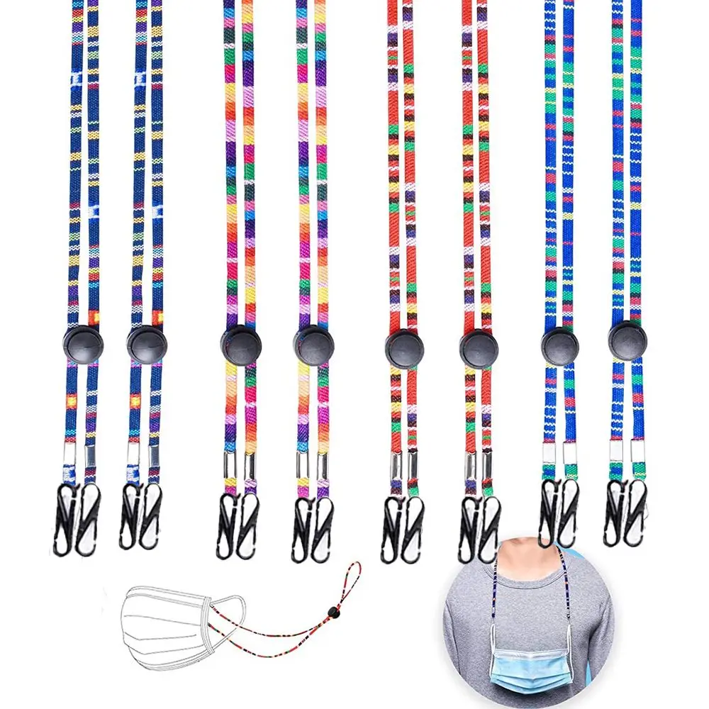 

Adjustable Nylon Dangles Rope Glasses Lanyard Ethnic Pattern Rope Women Men Portable Anti-lost Hanging Neck Holder