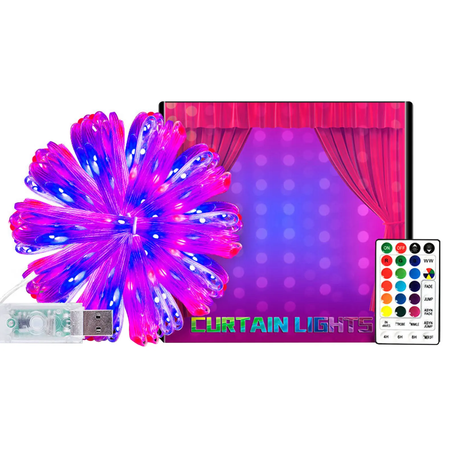 

Curtain Lights Twinkle Star 300 LED Window Curtain String Light For Wedding Party LED Curtain Fairy Lights Plug In Window Lights