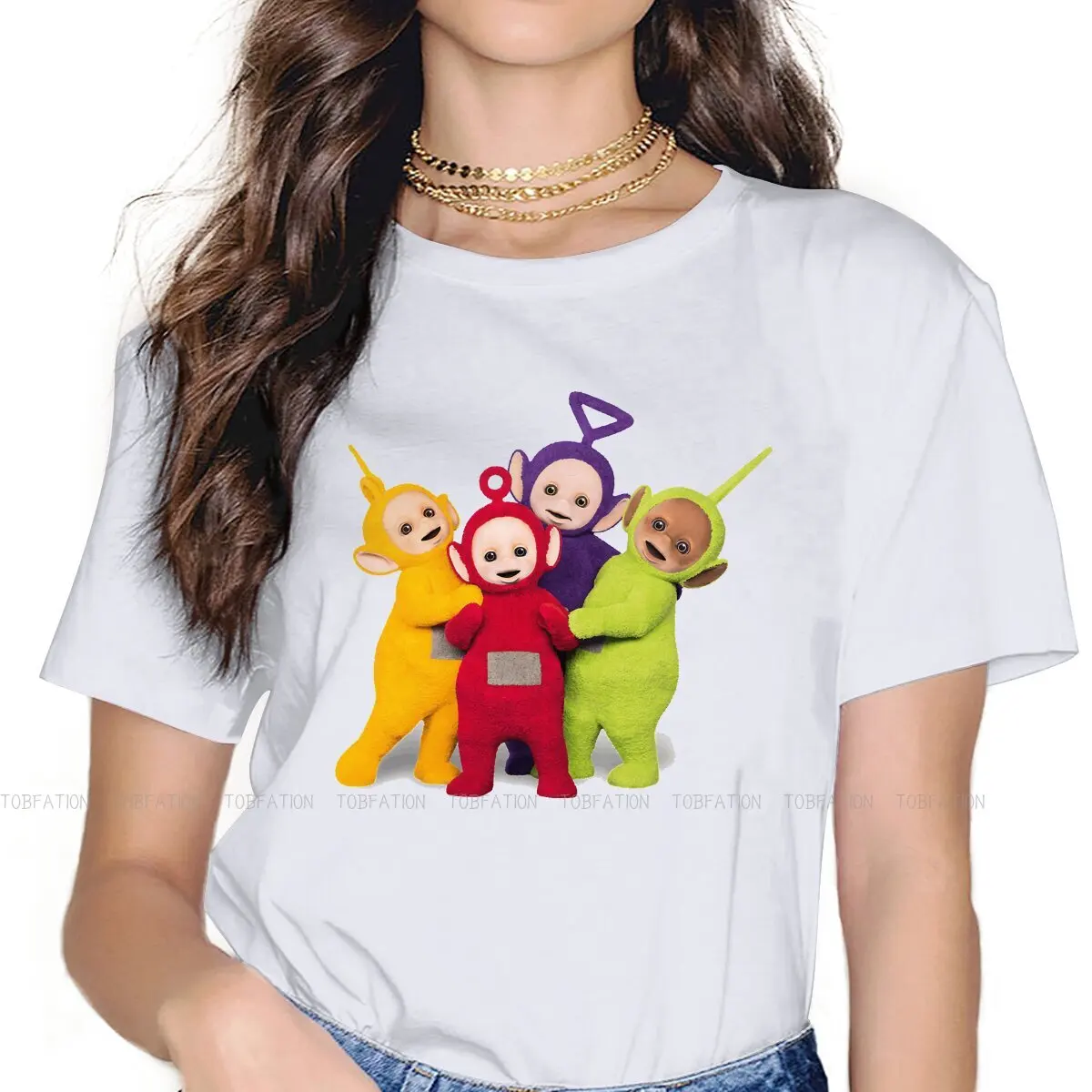 

Teletubbies Kawaii Girls Women T-Shirt 5XL Blusas Harajuku Casual Short Sleeve Vintage Oversized Tops