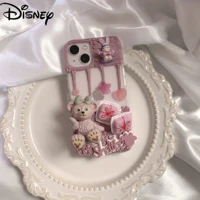 disney sherry bear for iphone13 13 pro 13 pro max cartoon 3d case for iphone 12 12 pro 12 promax cream glue mobile phone case