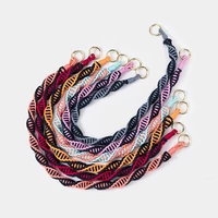 lanyard contrasting colors strap high quality braided landyard metal round buckle phone charm universal shoulder bag rope