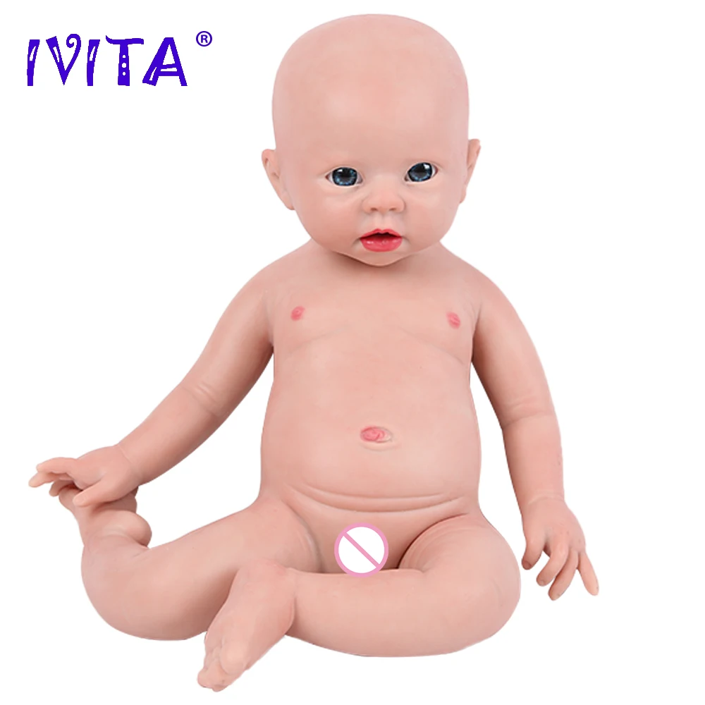Продажа IVITA WG1519 19 дюймов 3700 г 100% полный корпус силиконовая кукла новорожденная девочка Реалистичная Неокрашенная DIY пустые детские игрушки