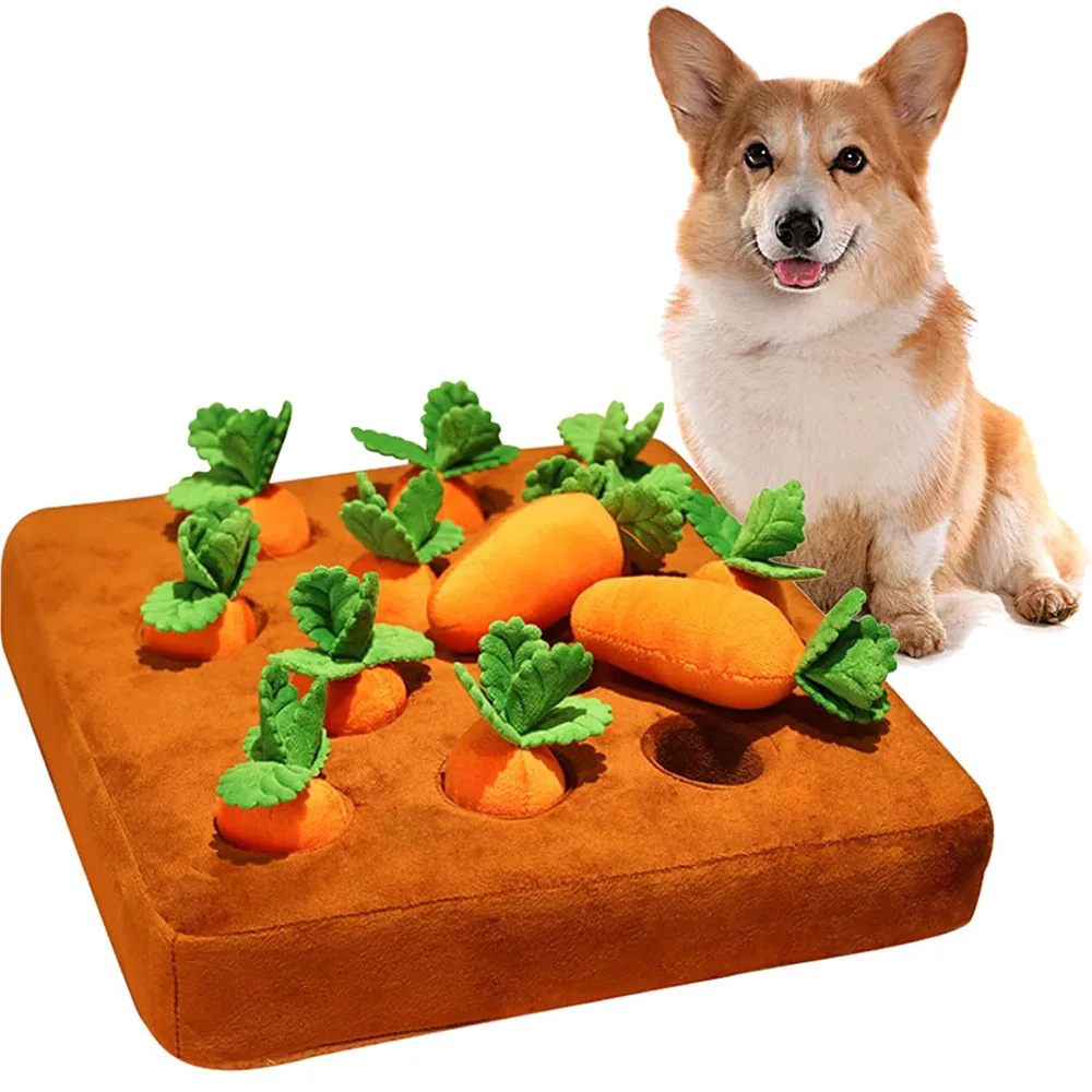 

Dog Large 12 Carrots Carrot Farm Puppy Patch And Puzzle Carrot Toy Seek Dogs Dog For Dog Toys Hide Enrichment Snuffle Toys Plush