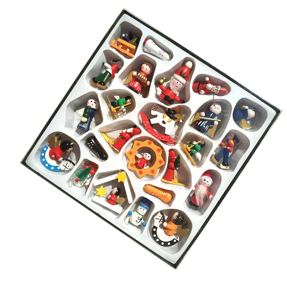

Christmas Ornaments Mini Tree Ornament Decorations Wooden Miniature Crafts Petite Treasures Hanging Nutcracker Set Carwestern