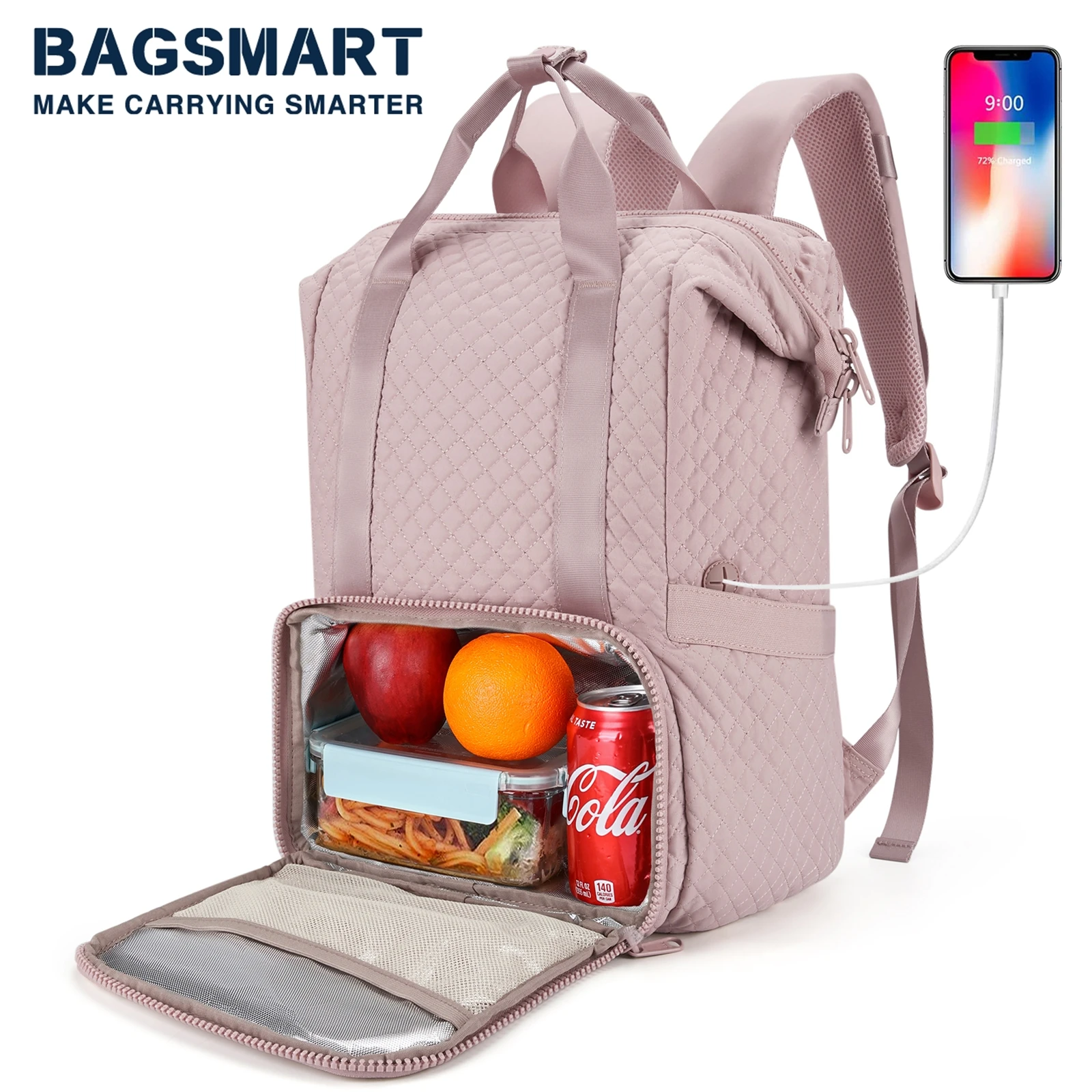 Outdoor Travel Picnic Backpack Family BAGSMART Refrigerator Portable Fresh Food Backpack Insulated Cool Bag for Meal Backpacks