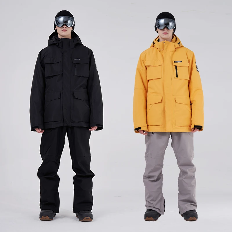 Winter New Men Ski Set Overalls Outdoor Sports Snowboard Jacket Warm Breathable Ski Suit Snow Pants Windproof Waterproof Coat