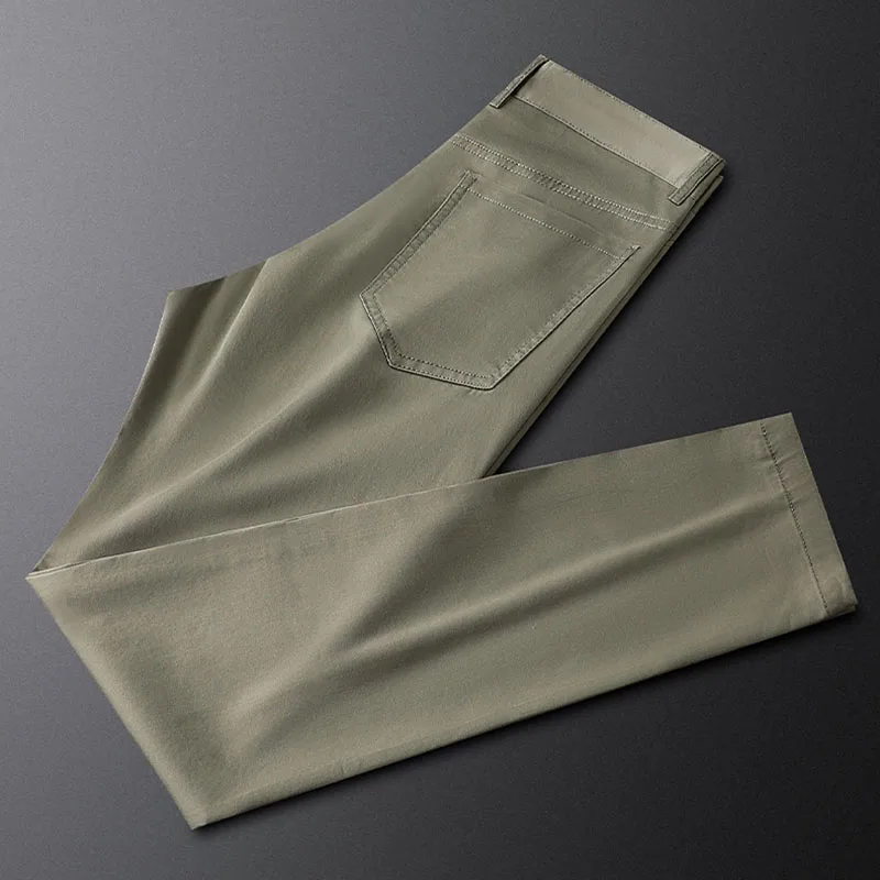 Light luxury fine cotton anti-wrinkle business casual pants men's summer thin men's high-end non-ironing commuting pants
