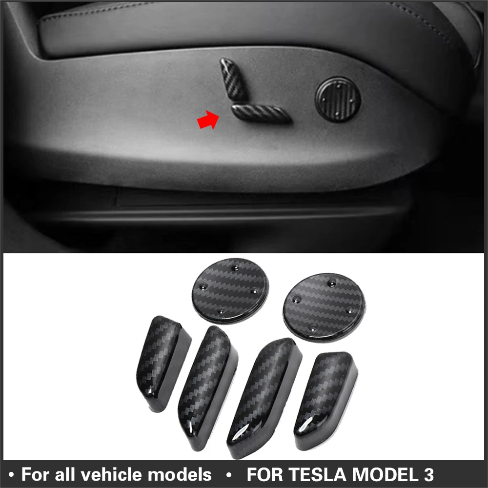 

Carbon Fibre ABS 6pcs For Tesla interior Accessories Model3 Seat Adjustment Botton Trim For Tesla Model 3 Car Accessories