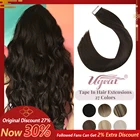 Ugeat лента в человеческих волосах для наращивания настоящие бразильские волосы 20P40P Реми Прямые шелковые Двусторонние ленты натуральные волосы для женщин