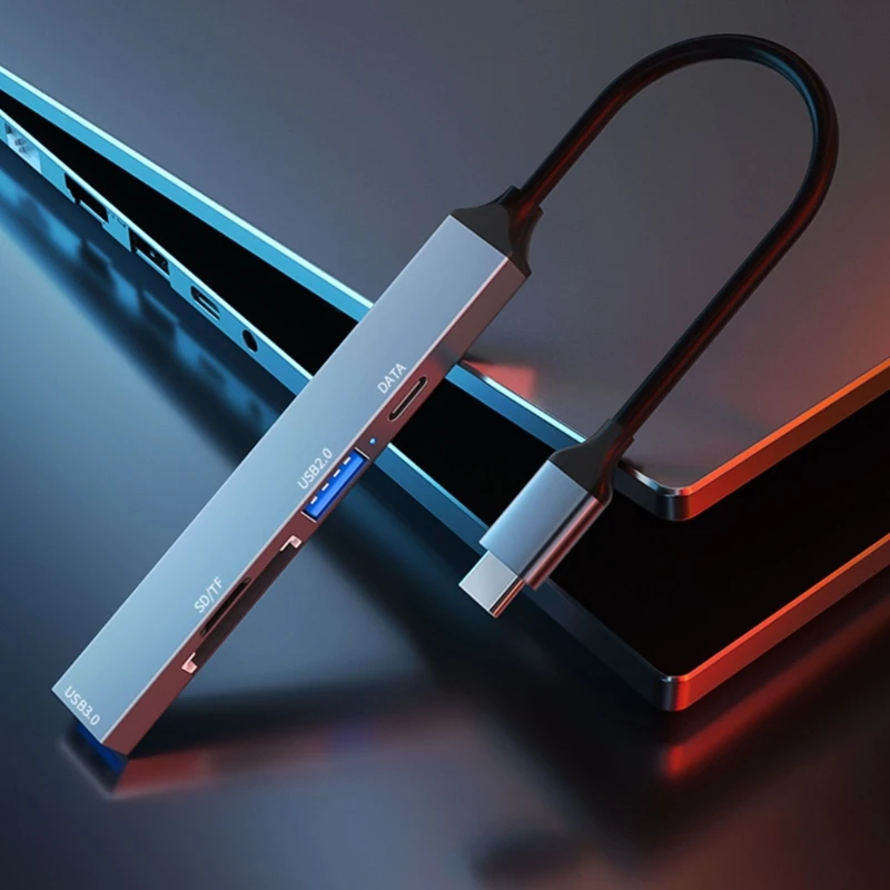 5 в 1 Type C HUB Высокоскоростной USB 3 0 2 Splitter Card Reader Многопортовый Прямая поставка