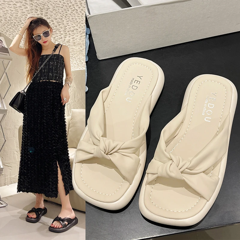 

Женские шлепанцы на толстой подошве, летние пляжные шлепанцы, 2023