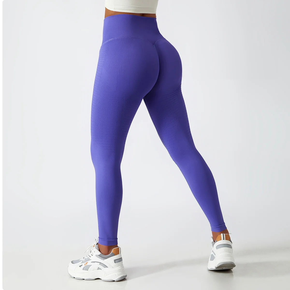 

Seamless Yoga Pants Push Up Running Leggings Sport Women Fitness Ribbed Knit with Weight Workout Tights Yellow Gym Wear Trousers