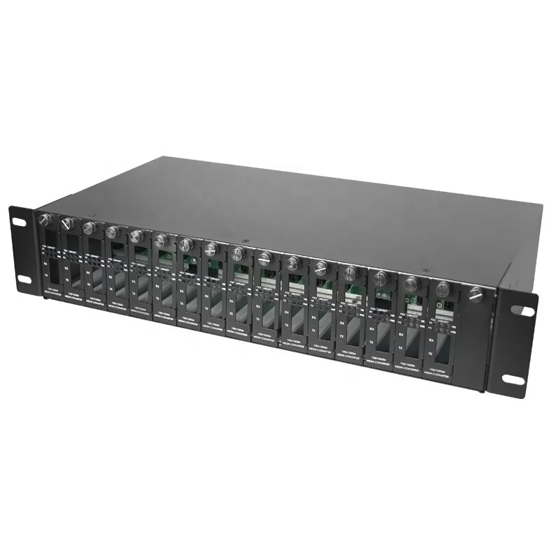 

16 port 19 inches 2U rockmount media converter chassis price