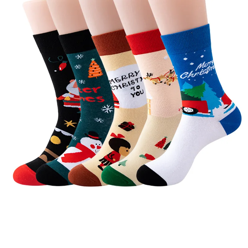 5Pairs Womens Cute Dog Patterned Animal Socks Colorful Funny Casual Cotton Novelty Crew Socks Christmas Holiday Crew Socks Gifts