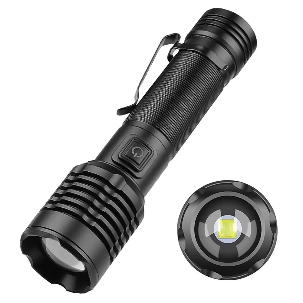 

Mini Flashlight 5 Modes IPX4 Waterproof Telescopic Zoom Super Bright Lightweight LED Flashlights With Clip for Camping Emergency