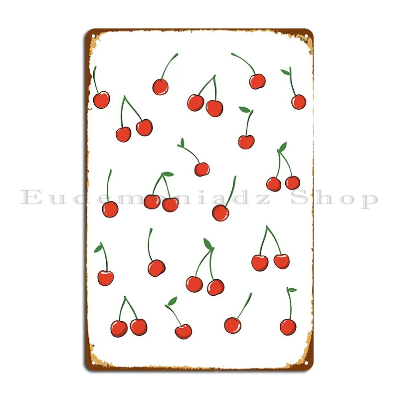 

Металлический плакат с изображением красной вишни